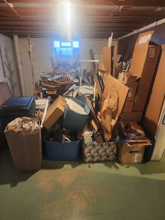 Roll-off dumpster container at job site for Concrete Dumpster Rental in Melrose Park